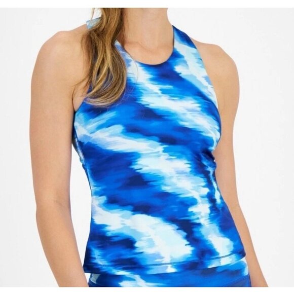 ID Ideology Women's Printed Shelf-Bra Tank Top Tartan Blue XS NWOT - Picture 1 of 11